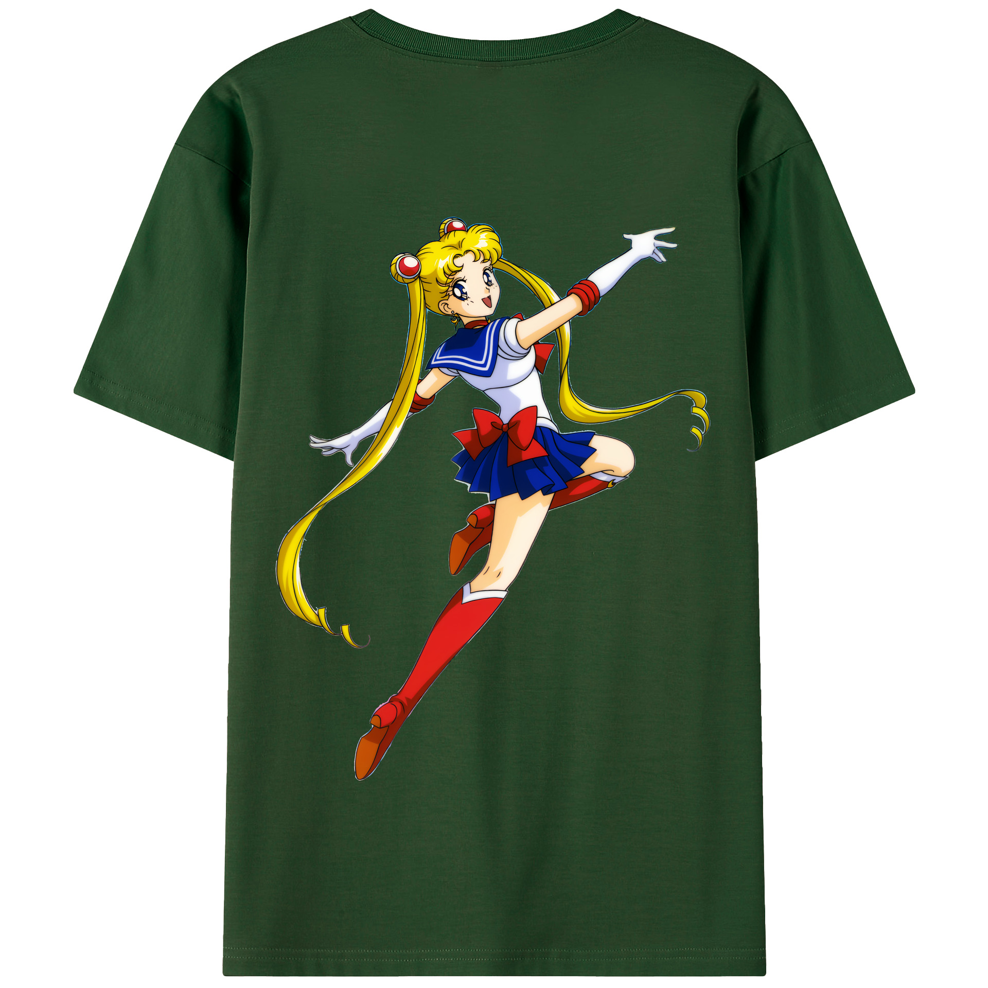 （画像用） 美少女戦士セーラームーン 月野 うさぎ つきの うさぎ Sailor Moon Tsukino Usagi 綿100％半袖Tシャツ（背面プリント）